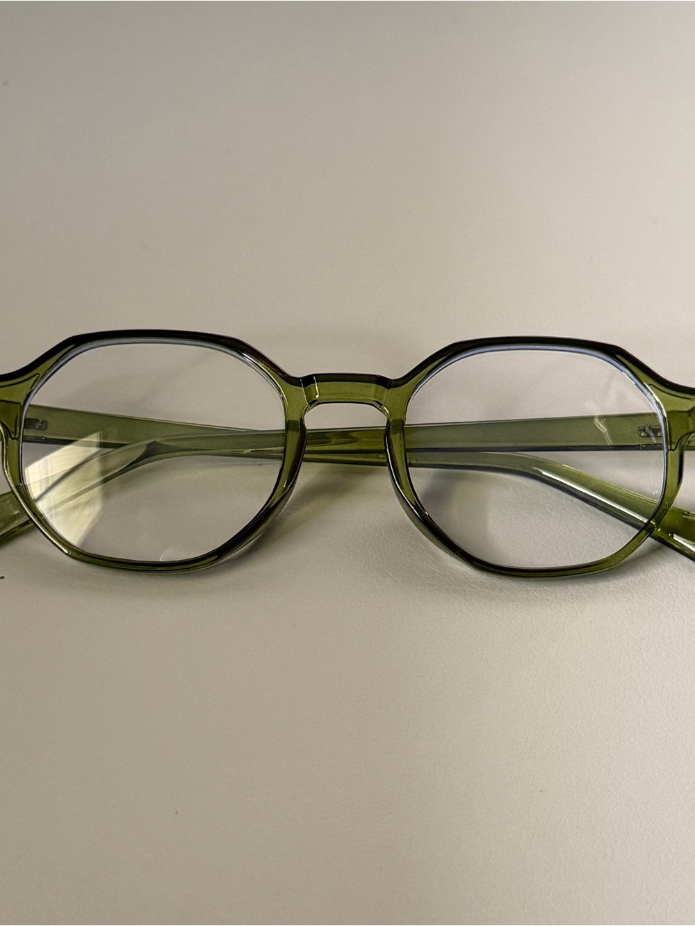 Olive Green Octagon Glasses
